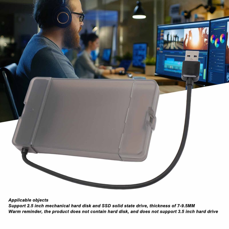 USB3.0 2.5 Inch SATA Hard Drive Enclosure 5Gbps Clear External