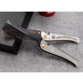 Travel Barbershop 여행 이발소 빗 외출 접이식 남자 휴대용 남성 머리빗 [브라운] Travel Barber Shop Comb Portable Men's Hair Comb [Brown]