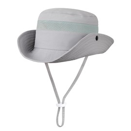 MELLIEX Children's Sun Hat, Wide Brim, UV Protection, Fishing Hat, Breathable Summer Hat for Girls and Boys, 4-8 Years, light grey, Unit size