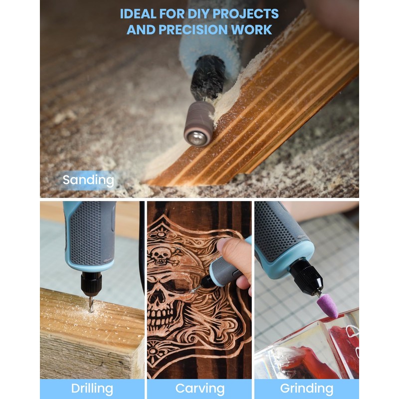 Schtumpa Corded Rotary Tool 18V, 4 Variable Speed, 10000-22000Rpm Power