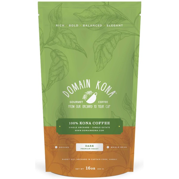 100% Kona Coffee – Whole Bean, Dark roast, Single estate