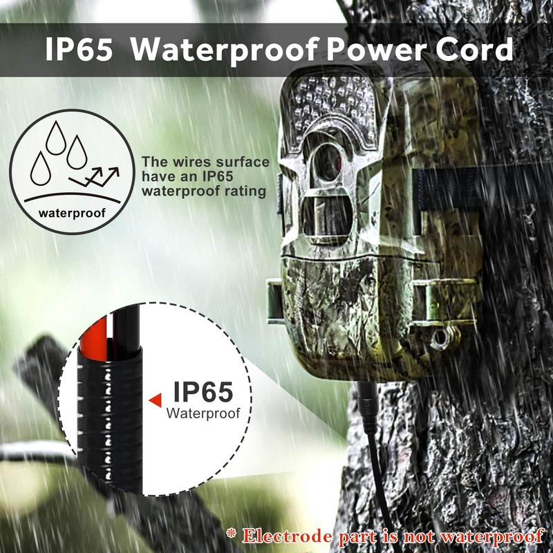 Durable Chew-Resistant Power Cable for Trail Cameras, Compatible with Tactacam