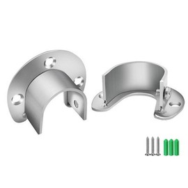 2 Pack Flange Rod Holder, Closet Rod Bracket End Supports Sockets Stainless Steel Pole Sockets for Wardrobe Shower Curtain (28mm/1.1 inch)