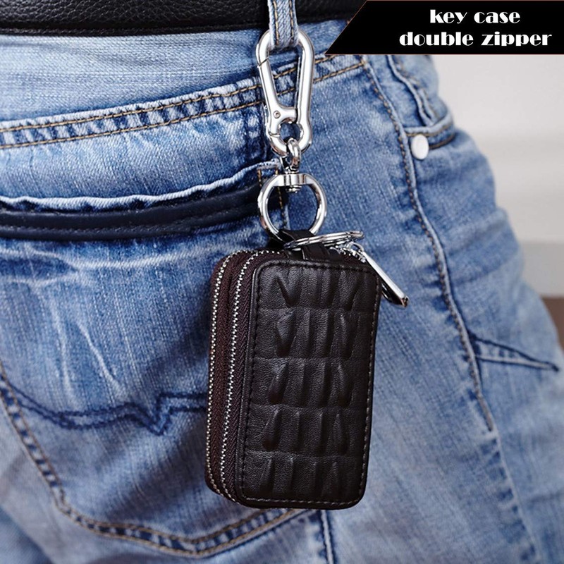 Rigral Men's Key Case, Smart Key Case, Genuine Leather, Double