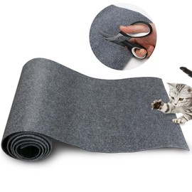 Cat Scratch Mat 120"x15.8",Cat Scratch Carpet Trimmable Self-Adhesive Cat Scratch Pad,Decorative Cat Tree Shelf，Cat Wall，Cat Scratching Post,Cat Couch Protector(Grey)