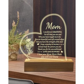 Mom Gifts from Daughter Son, Engraved Night Light Mom Gifts, Mothers Day Gifts for Mom from Daughter Son, Unique Birthday Gifts for Mom, Stepmom