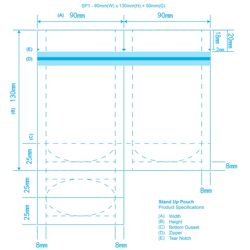 Pink Mylar Bags 3.5g Smell Proof Packaging x100