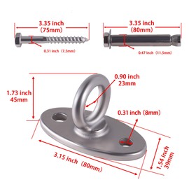 AOMIKITSTU Ceiling Hanger, 1 Piece, 80 mm x 39 mm x 45 mm Ceiling Hook, Hanging Swing Hook, Ceiling Mount, Hanging Hook for Playground Chair, Yoga Towel, Punch Bags, Wooden Beams, Concrete Ceiling