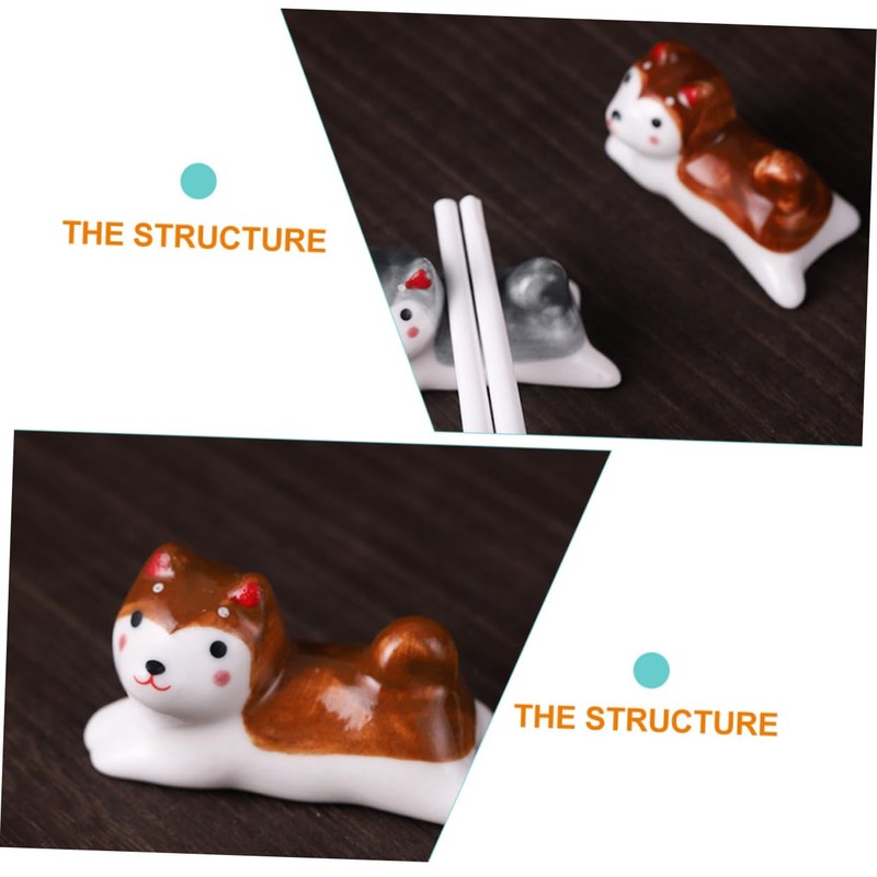 Mikinona 4pcs Ceramic Chopstick Rest Cartoon Holders for Utensils Elegant