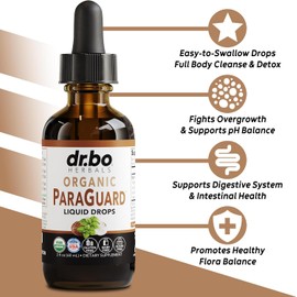 ParaGuard Cleanse Liquid Organic Detox - Organic Intestinal Guard Formula Supplement for Humans with Black Walnut Wormwood Clove & Oregano Tincture - Natural Herbal Intestine Body Gut Cleanser 2 oz