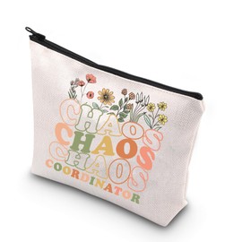 WCGXKO Chaos Coordinator Gift Chaos Colleague Bosses Governor Administration Lady Gift Chaos Coordinator Definition Makeup Bag (CHAOS Flower)