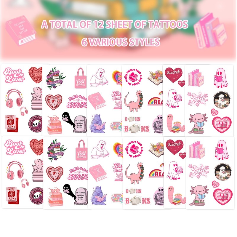 Nerd reading temporary tattoo