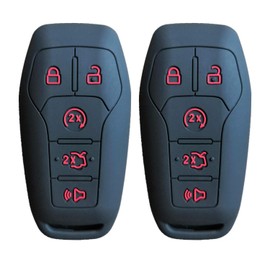 Ford Fusion Key Fob Cover: 5 Buttons 2 Pics Car Remote Protetor Fit for Ford Mustang Fusion Exploer Edge F150 Lincoln MKZ MKX MKC | 2 Pics Black Key Fob Shell Protector