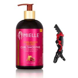 Pomegranate & Honey Hair curl Smoothie 12oz Mielle with Superhairpieces black clip