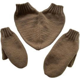 3PCS Couple Holding Hands Gloves Winter Warm Knitted Mittens for Couples Lovers - Full Finger Heart Shape Stretchy