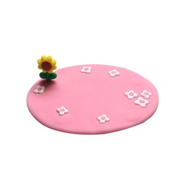 GAOLAOSY Car Dashboard Non-Slip Mat, 4" × 3.2" Multifunctional Adhesive Gel Pad for Car Interior, Cute Flower Sticky Dash Pad for Cell Phone, Keys, Glass, GPS, Coins, Mirrors (Sunflower/Pink)