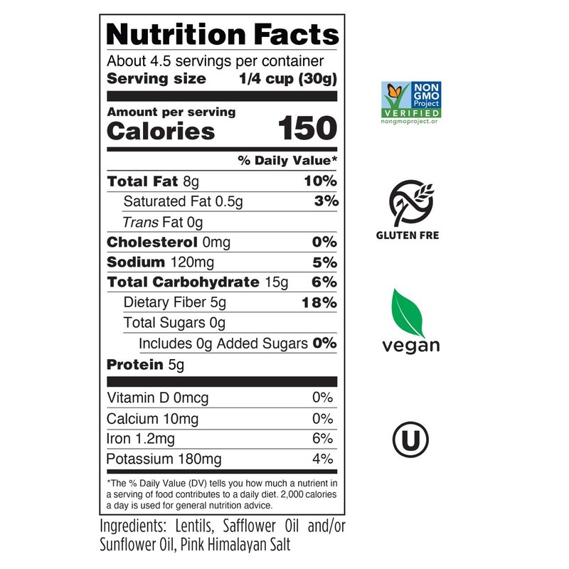 Seapoint Farms Mighty Lil' Lentils, Savory, Plant Based Snack, 5g