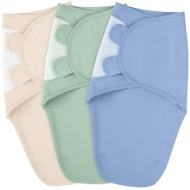 FILLEEP Baby Swaddles for Newborns - 100% Cotton Baby Swaddles 0-3 Months, 3 Pack Newborn Swaddle Sack for Baby Girl & Boy, Breathable Soft Preemie Swaddles