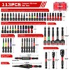 Geinxurn 113Pcs Impact Screwdriver Bits Set, Magnetic S2 Steel 1”/2”Phillips/Square/Torx/Slotted/Security