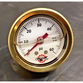 wcc 44 BRASS Rocker Box Shaft Oil Pressure Gauge Harley Ironhead Shovelhead white