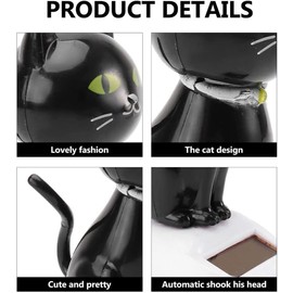 Solar Cat Toy Doll Dancing Cat Figure Car Ornament,Dancing Toys Ornaments Solar Powered Car Dashboard Interior Decoration Desktop Decor Kids Gift Window Party Car Desk Home