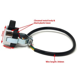 Motorbike Indicator Control Turn Signal Rocker Switch Chrome Handlebar Mount to fit 25mm 1 inch Motorcycle Handlebars