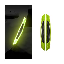 CGEAMDY Pack of 4 Carbon Fibre Car Door Edge Protection, Car Door Edge Protection Sticker, Car Bumper Guard Anti-Scratch Protector Trim Sticker (Green & Black)