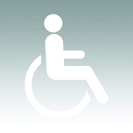 Handicap Sticker - Decal - Die Cut - Wheelchair accessible - White 1.50" x 1.87"