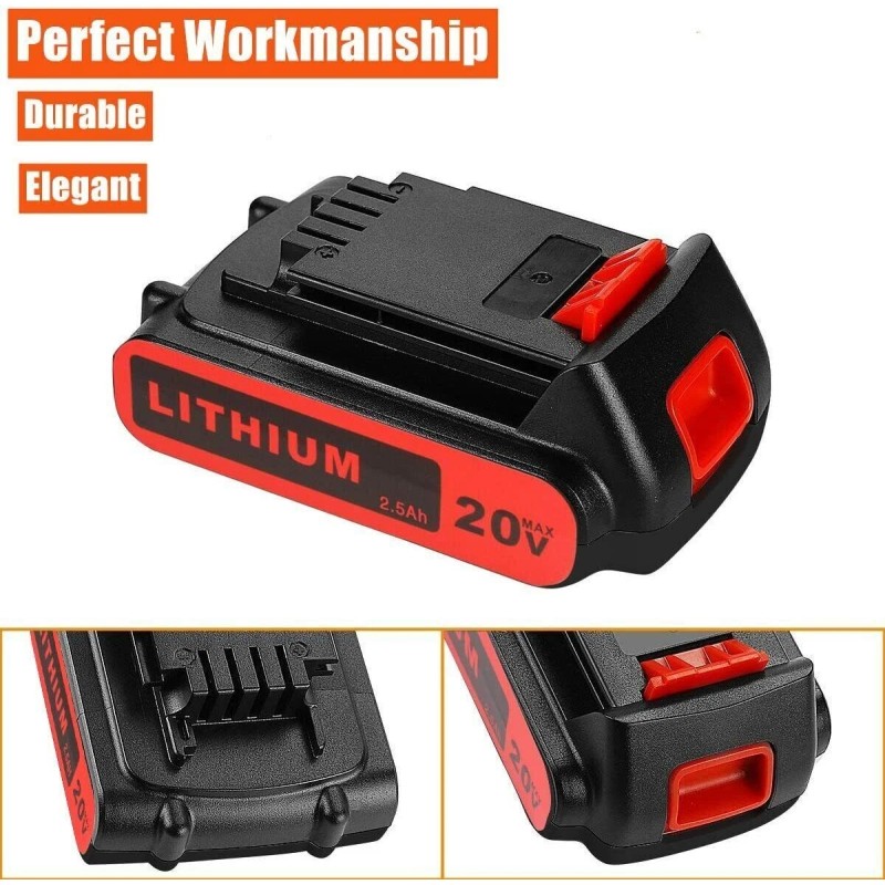 BLACK+DECKER 2Pack LithiumBattery replace for Black and Decker 20 Volt