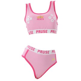 Mobbunny Women Pink Peach Crop Tank Camisole and Panty Sets Yoga Outfits Sports loungewear Bralette Set