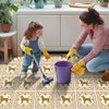 HOMETITUTE 10PCS 12x12 Inch Golden Dog Silhouette Baroque Pattern Floor