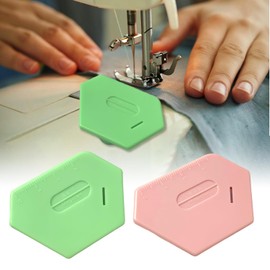 IGXX 2 Pcs Magnetic Seam Guide for Sewing Machine,Seam Guide for Sewing Machine with Scale,Universal Attachment Sewing Supplies,Polygonal Strong Magnetic Gauge(Green+Pink)