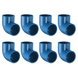 sourcing map 8pcs 1" 90 Degree Elbow Pipe Fittings, Furniture Construction Grade 2-Way 90 Degree Elbow PVC Corner Adapter for DIY Construction Furniture Garden Shelf Connection, Blue