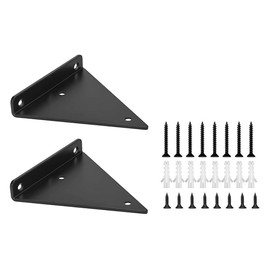 Sarini 2 Pcs Invisible Triangle Shelf Brackets,Metal Hidden Floating Shelf Brackets for Wall Mounting,Stable Load Capacity (Black)