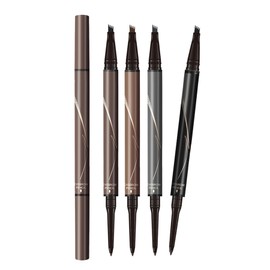 AOWVUTS Double Ended Eyebrow Pencil Waterproof Microblading Brow Pen Smudgeproof Long-Lasting Contouring Pencil Magic Eyebrow Tattoo Pencil 4 Fork Tip for Grooming & Shaping Brows