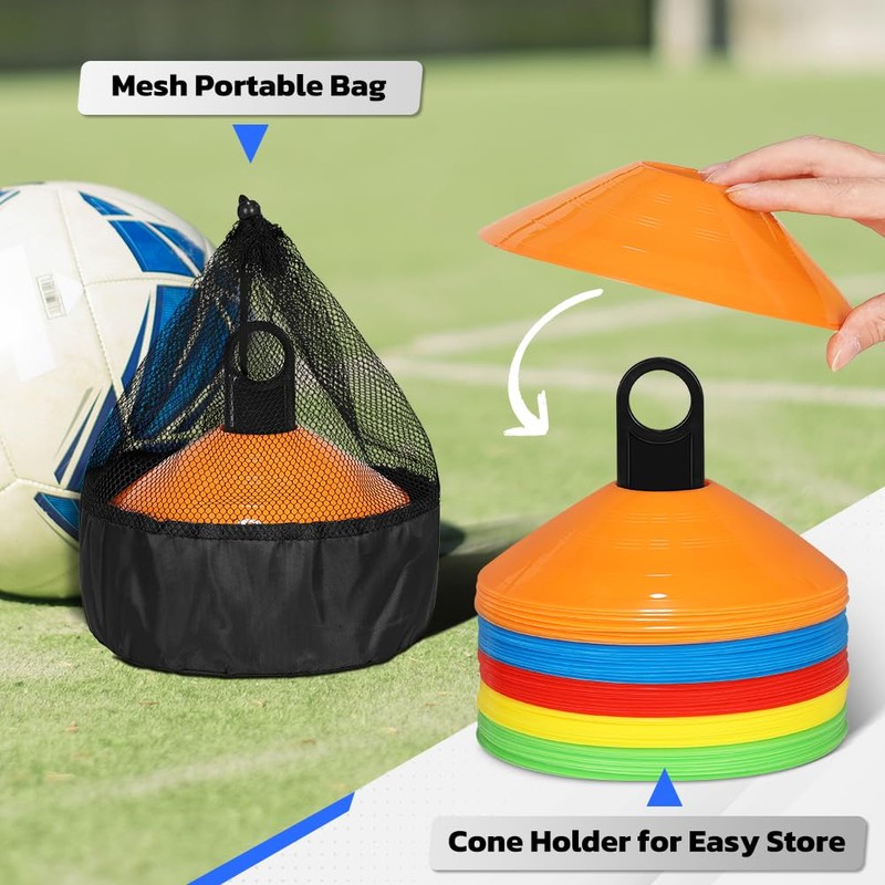 GHB Soccer Cones 25/50/100 Pack Disc Soccer Sport Cones Training