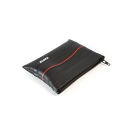 MNMUR Recycled Inner Tube Coin Purse - Handmade Wallet with Blue Line, Water Resistant & Sustainable - For Coins, Cards and Banknotes. Size: 11 x 9 cm (Red Line)