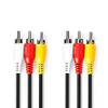 Nedis CVGP24300BK50 Composite Video Cable | 3x RCA Male -
