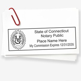 Premium Rectangular Self-Inking Notarial Stamp for Connecticut Notary Public - 7/8 x 2-1/4, State Board Compliant, Ideal for CT Use