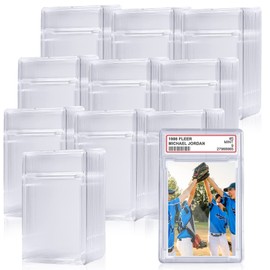 6 Pieces Baseball Card Holder with Label Positon Clear Graded Card Sleeves Acrylic Trading Card Protectors Case for Standard and Graded Cards Hard Card Holder Case for Game Sports Card (6 Pcs)