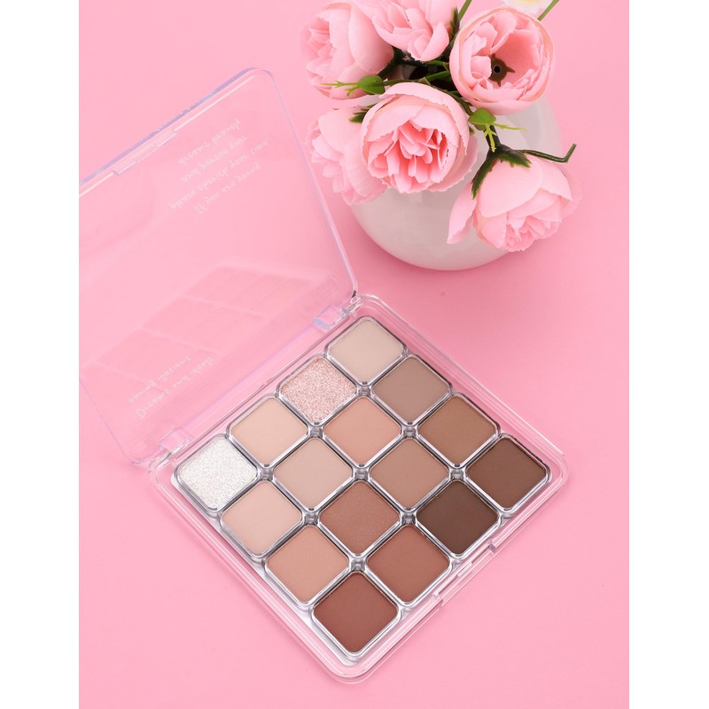 Erinde 16 Colors Eyeshadow Palette, Matte Shimmer Glitter Finishes Eye