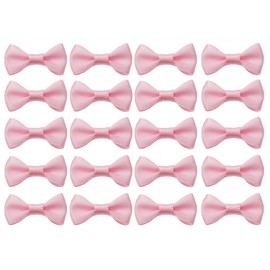 Shapenty Mini Satin Ribbon Bows Flowers Bowknot for Sewing Dress Craft Project Scrapbooking Wedding Birthday Christmas Ornaments Embellishment Gift Decor Wrapping, 20PCS (3 x 1.5cm, Pink)