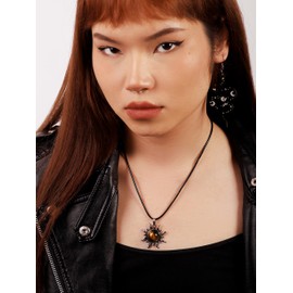 Sacina Gothic Sun Necklace, Crystal Necklace, Gothic Necklace, Boho Necklace for Women, Christmas New Year Jewelry Gift For Women