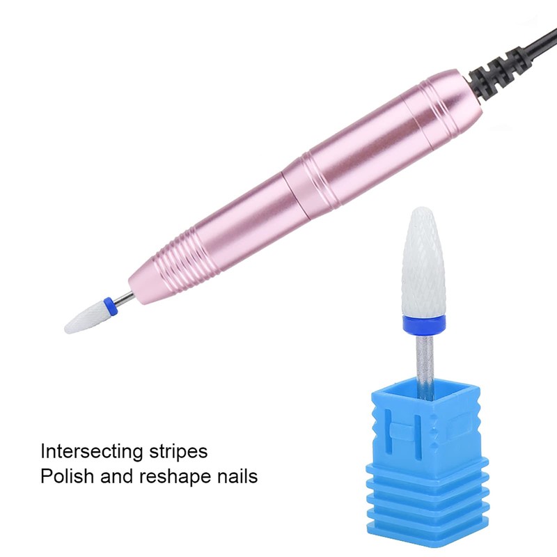 AUNMAS Ceramic Nail Drill Bit Corn Head Shape, Acrylic Nail