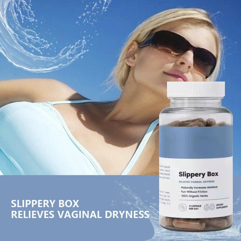 1/2/3 Pack Slippery Box Slippery Elm Bark Caps for Vaginal