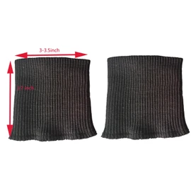 Puños acanalados de punto terminados, chamarra de repuesto a rayas, ribetes de punto acanalado, 1 par para coser bricolaje (negro)