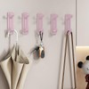 Self-Adhesive Wall Hooks, Pink, ABS Material, No-Hole Design, Waterproof Utility