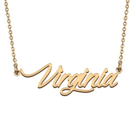 HUAN XUN Stainless Steel Virginia Name Necklaces for Guys Pendant Jewelry Gifts for My Boy