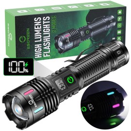 Esgreen Rechargeable Flashlights High Lumens 2000 Single 2 Modes, Super Bright LED Flashlight USB C Long Distance 3280ft, Powerful Long Lasting 10H Heavy Duty Strong Flash Light for Camping Hiking