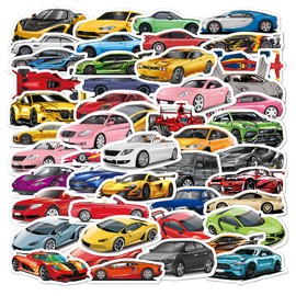 Sports Car Sticker Pack of 50 | Stickers for Adults, Car, Laptop, Water Bottles, Stickers for Teenagers, Cute
